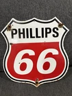 Vintage Porcelain Phillips 66 Sign Gas Pump Plate