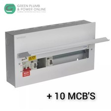 Europa Split Load Type A Consumer Unit  Board 14 Way Variable Split Inc 10 MCB