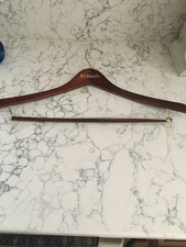 Vintage Dillard's Wooden Hangers 1 Dark Cherry Gold Tone Metal Preowned