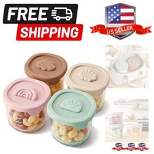 Baby Food Containers with Lids Silicone Baby Food Storage Containers for Infa...