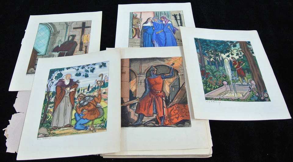 Antiquarian Book-ROBERT LE DIABLE-HANDCOLOURED LITHOGRAPH-Arnoux-Sandre-1927 - Image 2 of 4