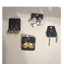 Paparazzi Women s Fashion Earrings Mixed Lot 4 Pairs Multicolor Mixed Materials