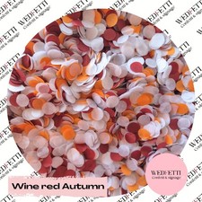 Wine Red Autumn paper confetti circles - Biodegradable (grams)