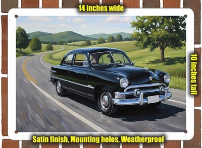 Metal Sign - 1951 Ford Tudor Oil Painting - 14x10