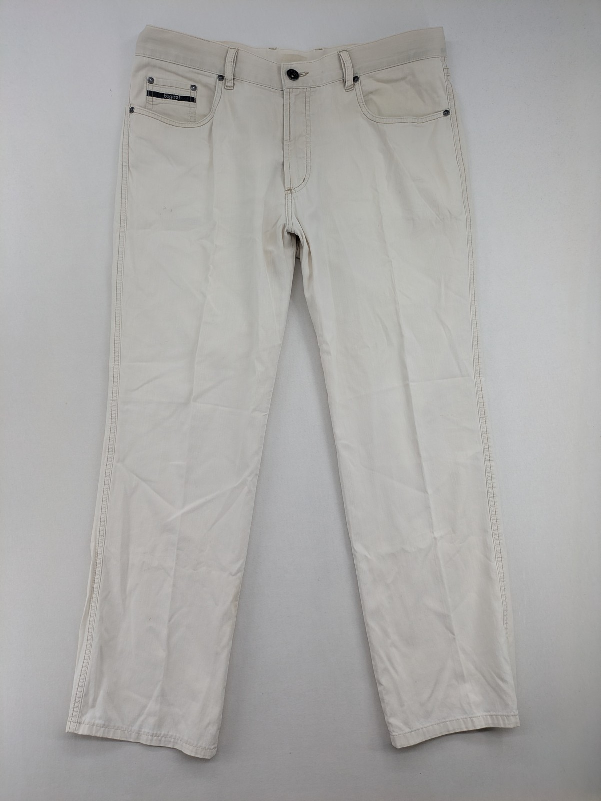 Bugatti Herren Jeans Hose Texas Gr 36/32 beige Regular Fit gerades Bein