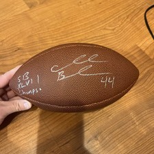 Ahmad Bradshaw 44 Autographed Football Inscription 2 X Super Bowl Champ