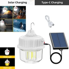Portable Solar Panel Powered LED Lights Bulb Light Tent Lamp Camping Out/Indoor