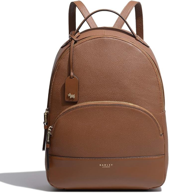 Radley Brown Backpack Rucksack Medium Zip Around Leather Dallington Bag RRP £239