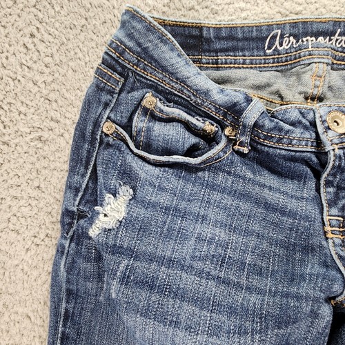 Aeropostale Jeans Womens Size 0 Short Chelsea Bootcut Light Wash Blue Denim - Picture 4 of 13