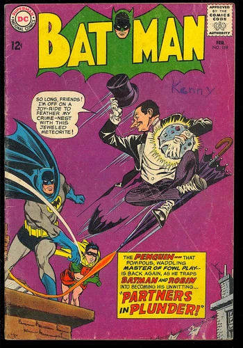 Batman #169 Penguin Cover Silver Age Superhero Vintage DC Comic 1965 GD-VG