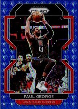 2021-22 Panini Prizm NBA 75th Anniversary Logo #220 Paul George LAC Blue Card