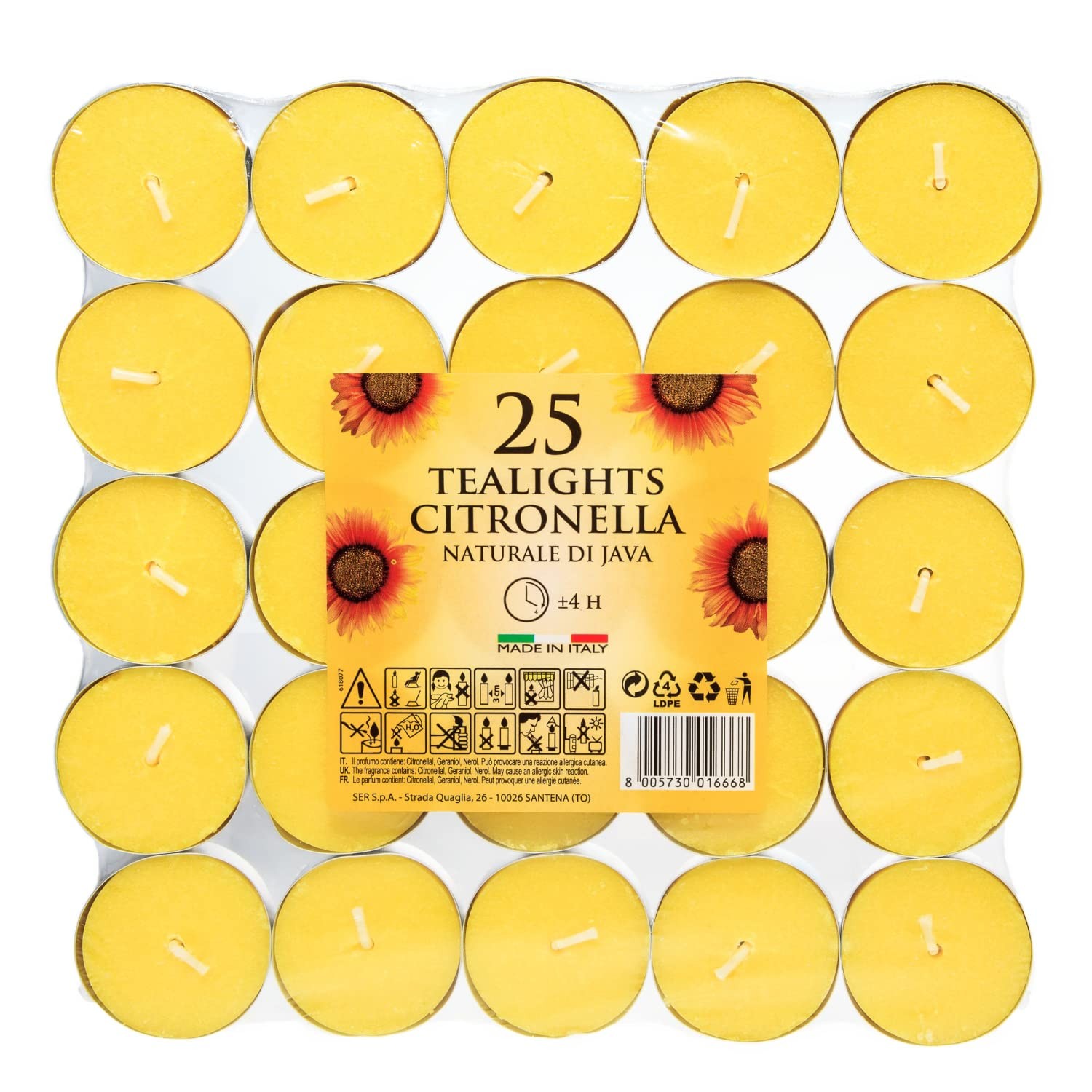 Candles Citronella Tealights Pack of 25 (Citronella Range)