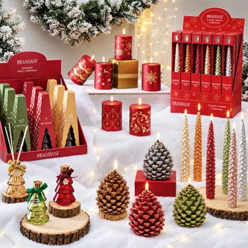Candela LED Pigna Natale BRANDANI Colori Assortiti Decorazione Natalizia Tavola, fotografia 6 di 9