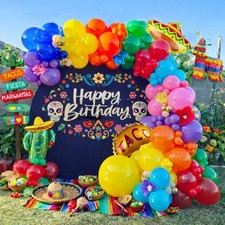 Mexican Fiesta Balloon Garland Kit with Taco  Cactus Birthday Decor
