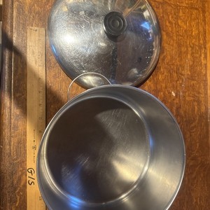 VTG Revere Ware Copper Bottom 4 1/2 Qt Stainless Steel Stock Pot pre-1968 w/ Lid