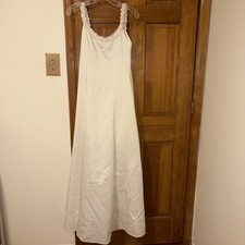 Kiki David’s Bridal Flower Thick Strap Sleeveless Wedding Dress Size S Off White