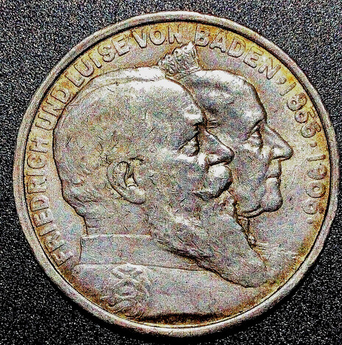 Germany/Baden (256), 1906, 5 Mark, Very large coin, UNC Low Mintage !