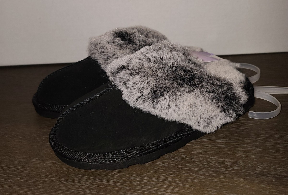 NEW WOMENS STARS ABOVE BLACK SUEDE CHANDRA SLIPPERS SIZE - Main Image