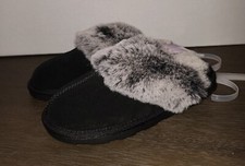 NEW WOMENS STARS ABOVE BLACK SUEDE CHANDRA SLIPPERS SIZE 5