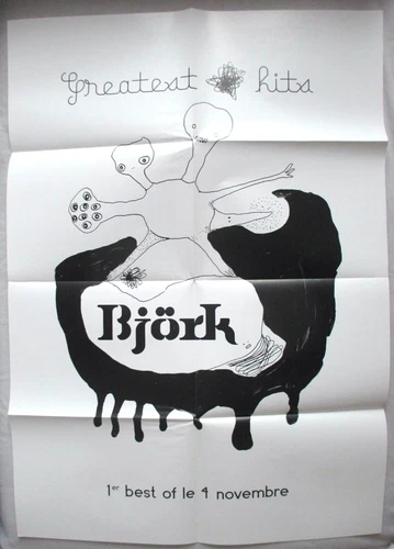 BJÖRK - RARE POSTER / PRESS KIT (PLAN MEDIA)  "GREATEST HITS"