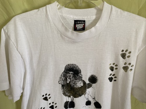 Vintage Single Stitch Dog And Paws weißes T-Shirt Größe Large hergestellt in den USA - Bild 4 von 15