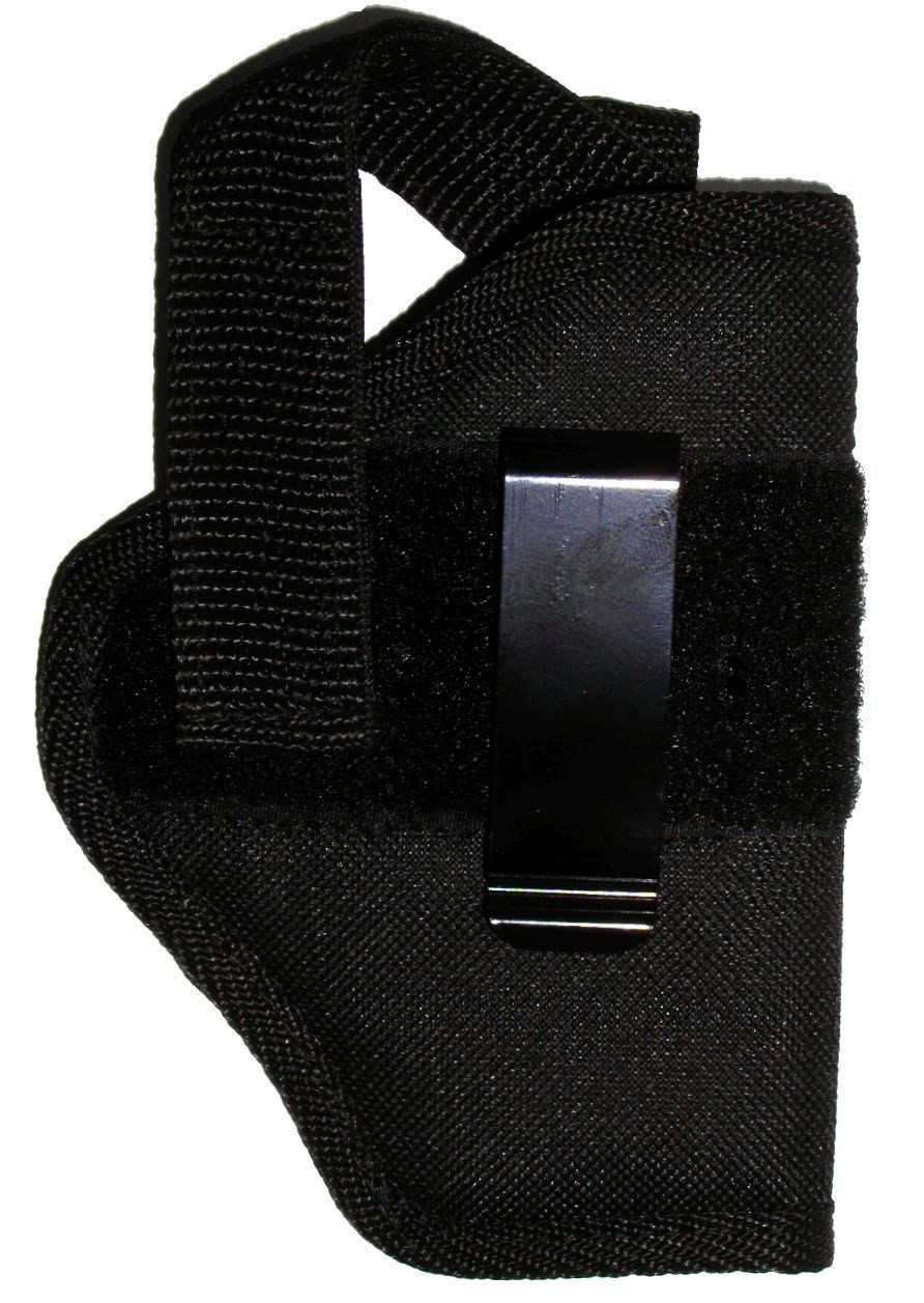 Black fabric USA Made carry conceal with thumb break, 9mm Ruger LC9 ISP ISW pants.
