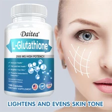 L-Glutathione Capsules 2000MG Natural Anti-Aging Skin Whitening Pills 30/60/120