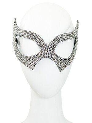 Crystal Rhinestone Cat Eye Mask Women's Venetian Fetish Masquerade 