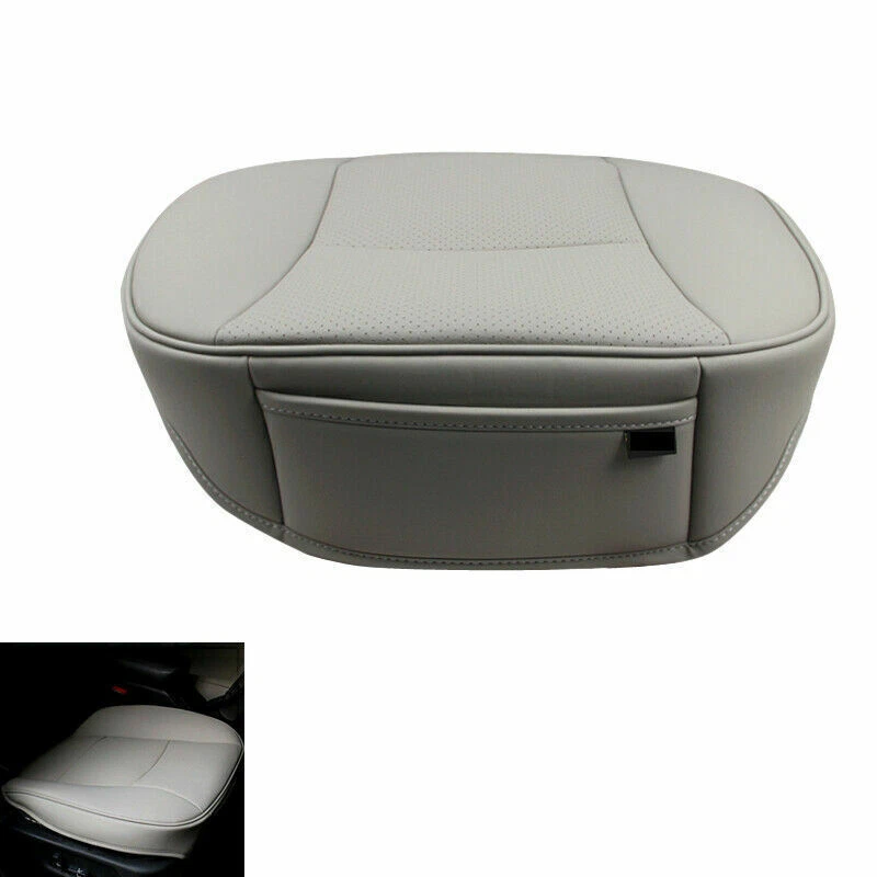 Car Front Full Surround Seat Cover Breathable Leather Pad Mat Chair Cushion Gray - Image 2 of 4