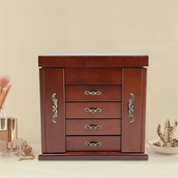 Holz-SchmuckkäStchen,Schmuck-Organizer Mit 4Schubladen,Desktop-Schmuck-Organizer