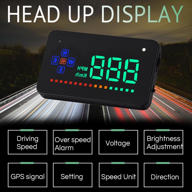 Universal GPS HUD Digital Head up Display Car Speedometer Speed Warning