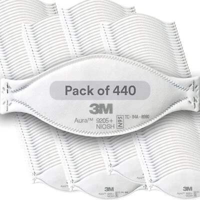 3M PERSONAL PROTECTIVE EQUIPMENT Case of 440 3M Aura 9205+ N95 NIOSH Approved Particulate Respirator Masks