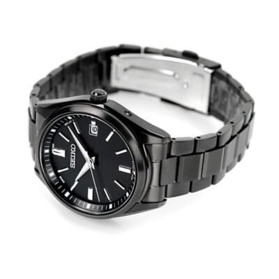Seiko Selection SBTM325 Total Black Solar Atomic Radio Men Watch