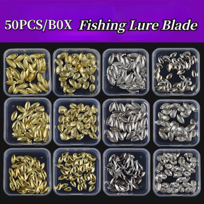 50PCS Fishing Lure Blade Spinner Tackle Smooth Baits DIY Fishing ...