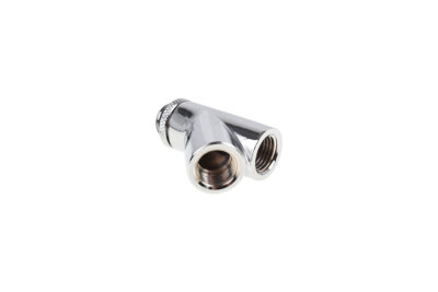 Alphacool Eiszapfen Y-Verbinder 45° - G1/4 drehbar - 2x Innen 1x Außeng. Chrome