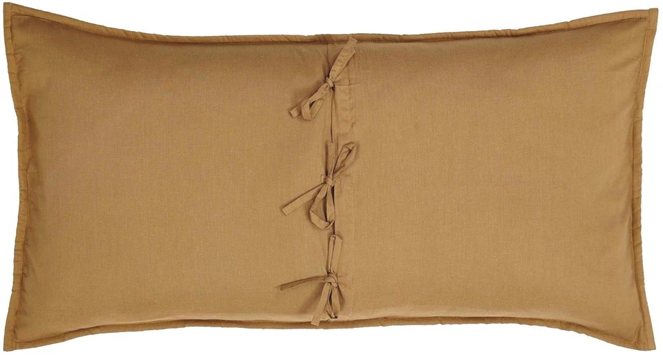 Almohada King de lujo acolchada a mano estrella retazos caqui tostado rojo verde Stratton Foto 2 de 4