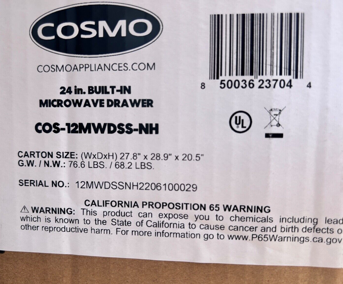 Cosmo 1000W 1.2-CuFt Stainless 24