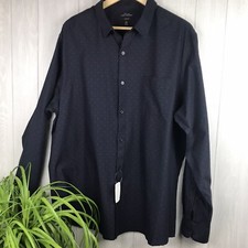 NWT Marc Anthony 54 Dress Shirt Slim Fit Blue Collared Button Front Size 2XL