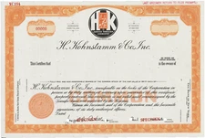 H. Kohnstamm & Co., Inc. Stock Certificate.