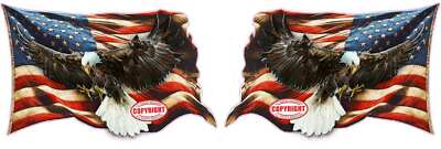 American Flag Bald Eagle Decal - Patriotic Worn Pairs Design - Perfect for Cars