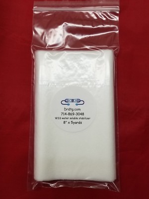 Vilene, WSS 8'' x 5 yards Water Soluble Stabilizer Backing, lace embroidery