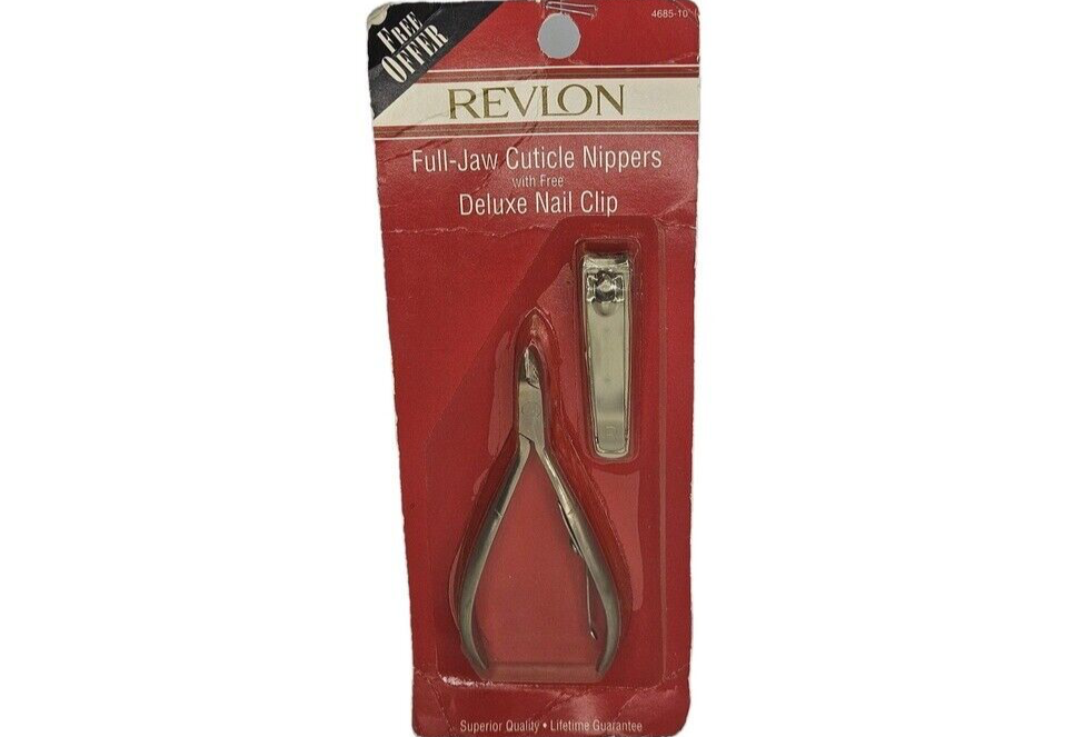 Revlon Vintage Full-Jaw Cuticle Nippers with Deluxe Nail Clip High Quality-image