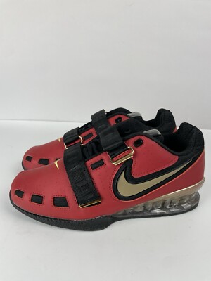 NIKE ROMALEOS 2 WEIGHTLIFTING SHOES RED GOLD BLACK 476927-670 Sz 8