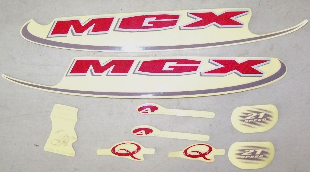 SET OF MONGOOSE MGX MOUNTAIN BICYCLE DECALS BIKE PARTS 310
