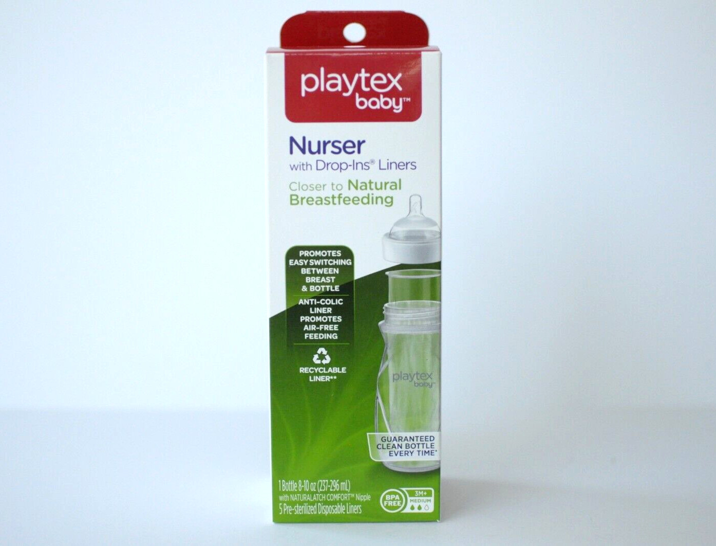 Playtex Nurser Drop-Ins Liners 8-10 oz BPA-Free 1 Bottle NEW