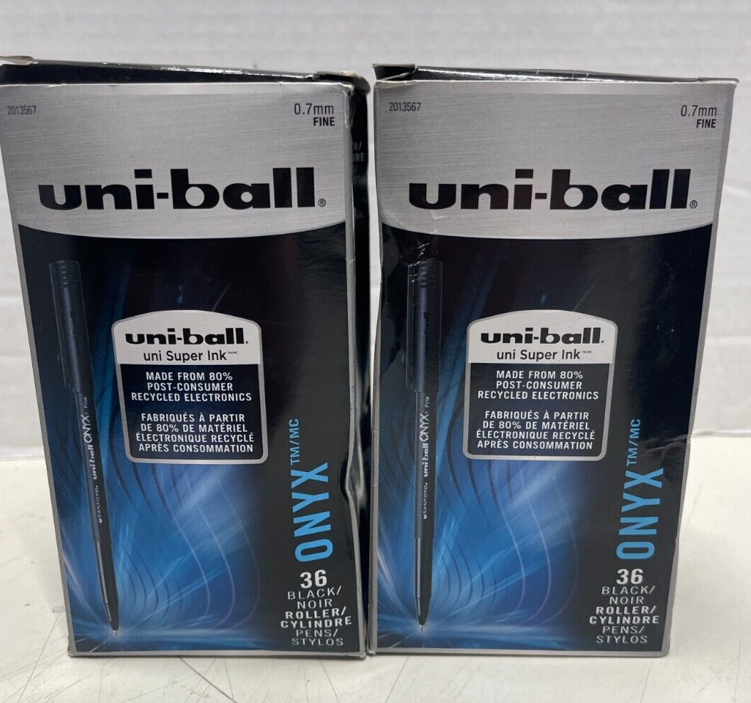 Uni-ball ONYX uni Super ink 0.7mm, fine Black Ink/Barrel, 72/PK