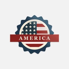 America Flag Badge Vinyl Sticker Decal