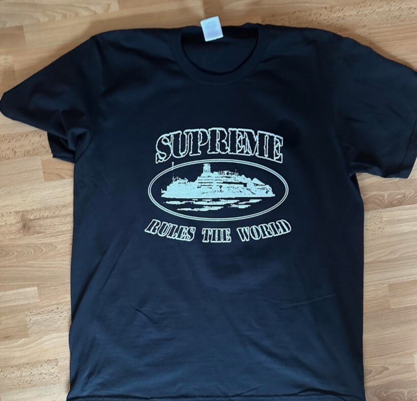 Supreme Corteiz Rules The World Tee T-Shirt - Black Size Medium - BRAND NEW 🔥