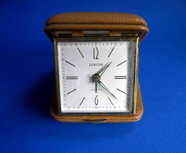 VINTAGE EUROPA 2 JEWEL BOX DESK CLOCK , TIME MADE IN GERMANY eBay