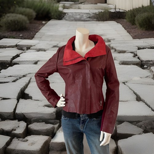 cigno nero, Lederjacke, dunkelrot, Gr 40, neu, NP 299€